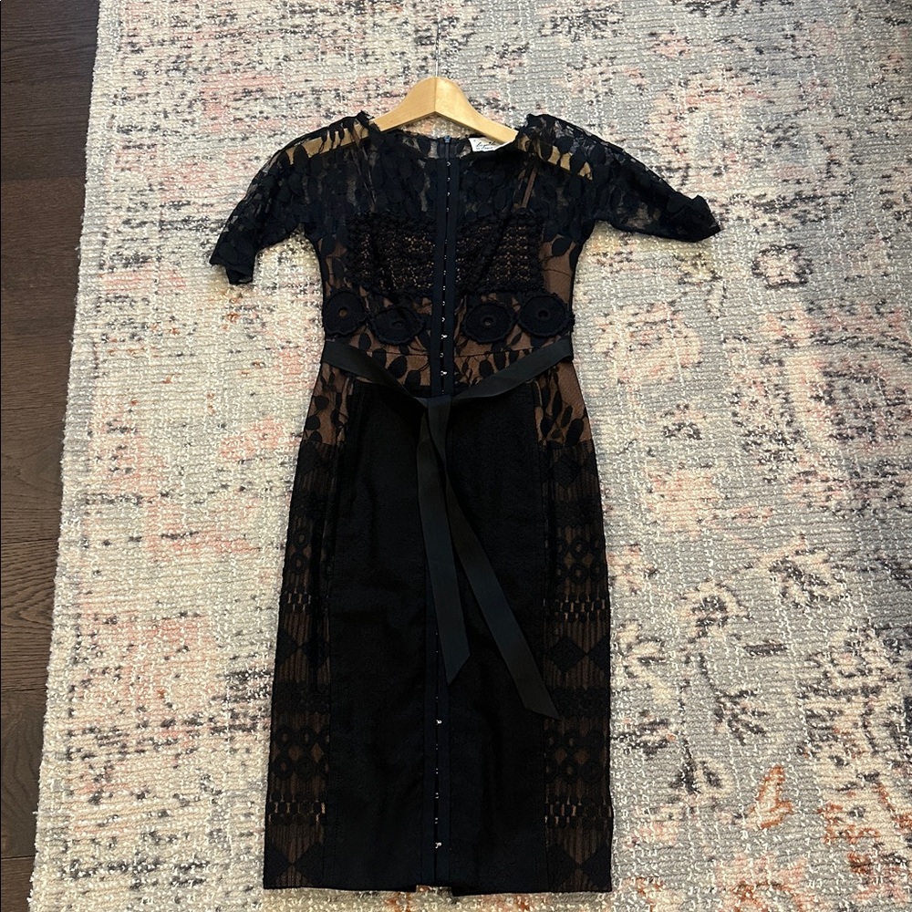 Chic Black Lace Long Sleeve Dress